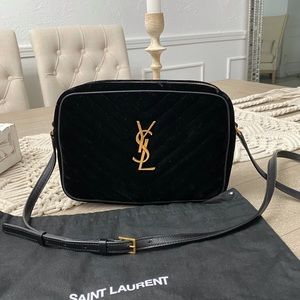 LOU CAMERA BAG IN QUILTED SUEDE LEATHER